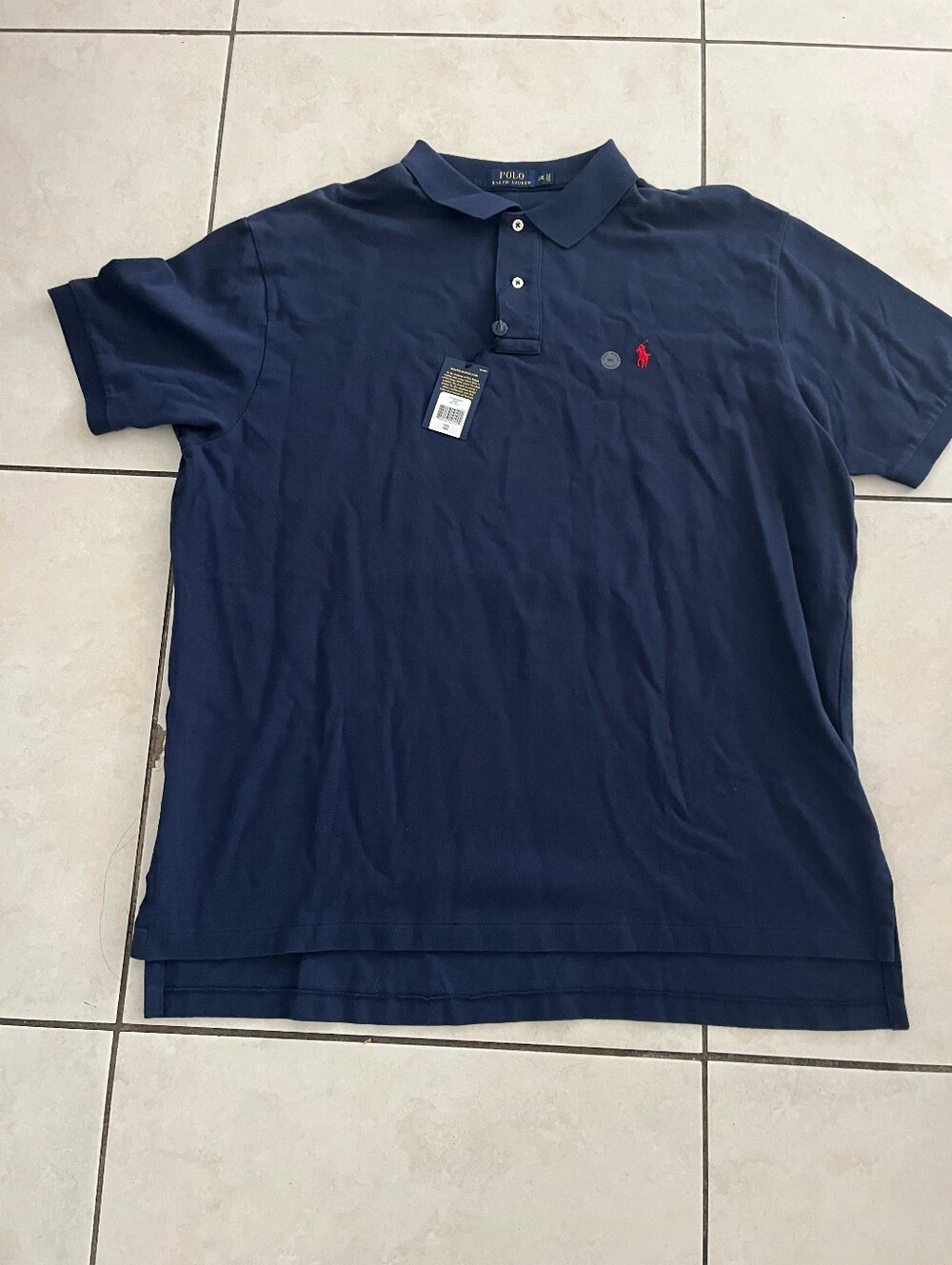 Polo by Ralph Lauren Navy Short-Sleeve Polo with Red Pony, New With Tags